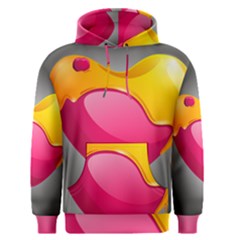 Valentine Heart Having Transparency Effect Pink Yellow Men s Pullover Hoodie