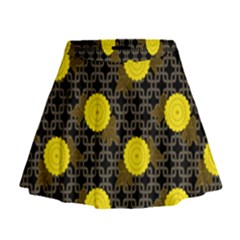 Sunflower Yellow Mini Flare Skirt by Alisyart