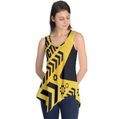 Under Construction Line Maintenen Progres Yellow Sign Sleeveless Tunic by Alisyart