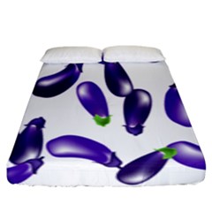 Vegetables Eggplant Purple Fitted Sheet (king Size)