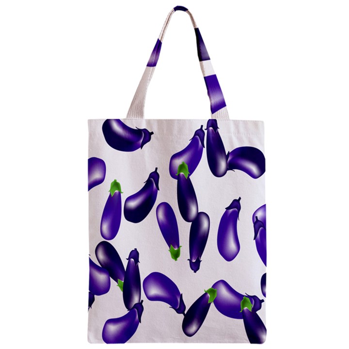 Vegetables Eggplant Purple Zipper Classic Tote Bag