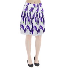 Vegetables Eggplant Purple Pleated Skirt