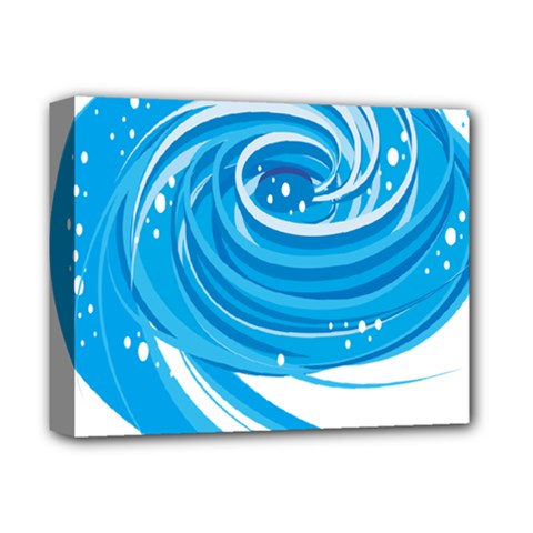 Water Round Blue Deluxe Canvas 14  X 11 