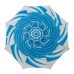 Water Round Blue Golf Umbrellas