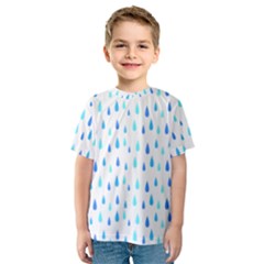 Water Rain Blue Kids  Sport Mesh Tee