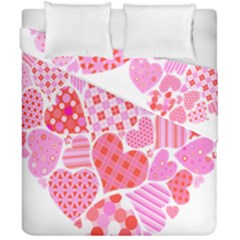 Valentines Day Pink Heart Love Duvet Cover Double Side (california King Size)