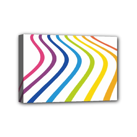 Wave Rainbow Mini Canvas 6  X 4 