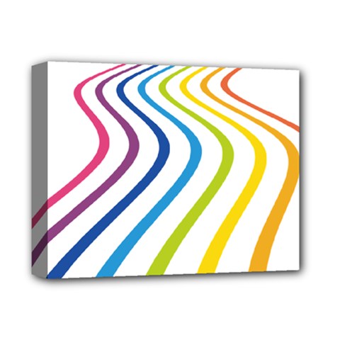 Wave Rainbow Deluxe Canvas 14  X 11 