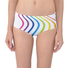 Wave Rainbow Mid-waist Bikini Bottoms by Alisyart