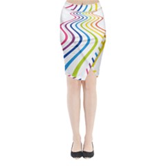 Wave Rainbow Midi Wrap Pencil Skirt