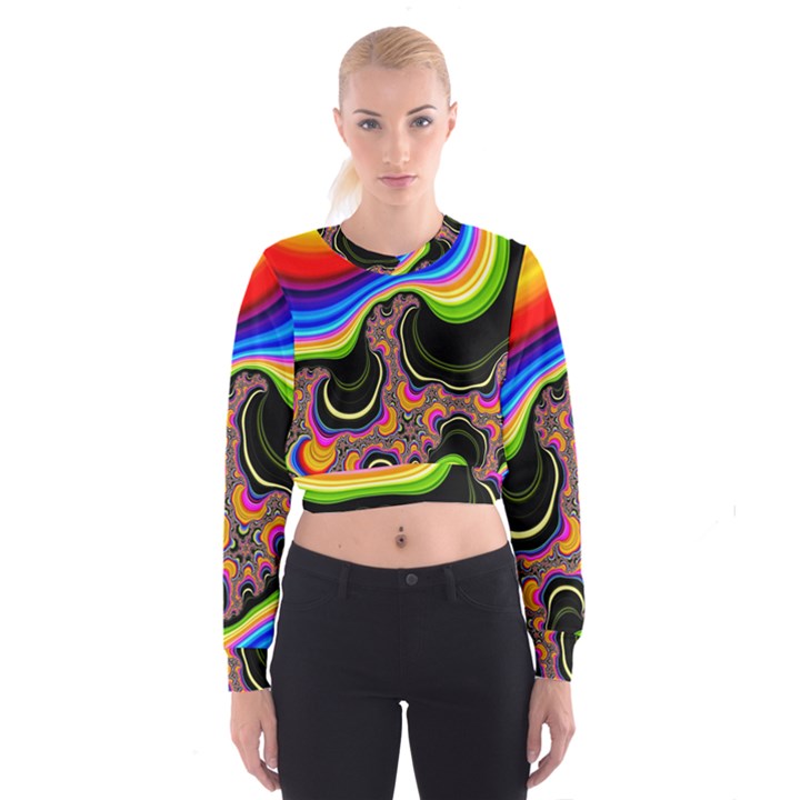 Wave Color Women s Cropped Sweatshirt