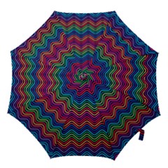 Wave Chevron Rainbow Color Hook Handle Umbrellas (large) by Alisyart
