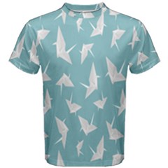 Origamim Paper Bird Blue Fly Men s Cotton Tee