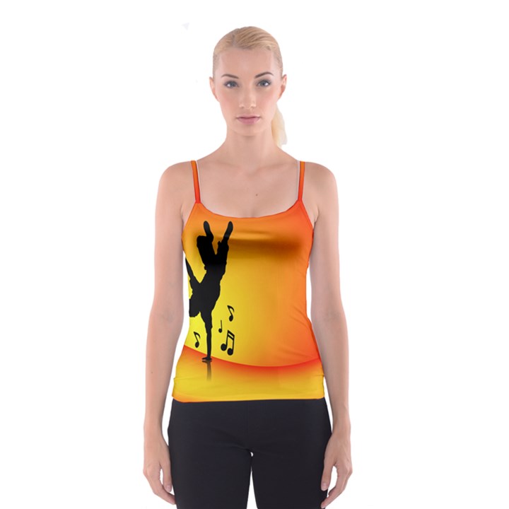 Breakdancer Dancing Orange Spaghetti Strap Top