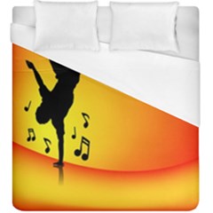 Breakdancer Dancing Orange Duvet Cover (king Size)