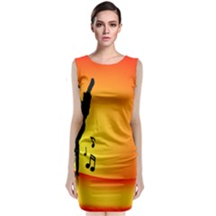 Breakdancer Dancing Orange Classic Sleeveless Midi Dress