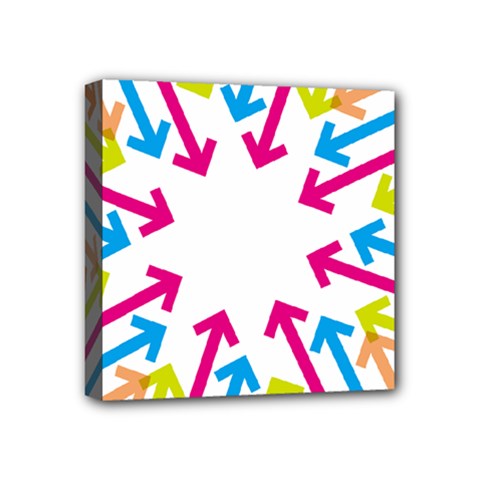 Arrows Pink Blue Orange Green Mini Canvas 4  X 4 