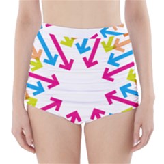 Arrows Pink Blue Orange Green High-waisted Bikini Bottoms by Alisyart