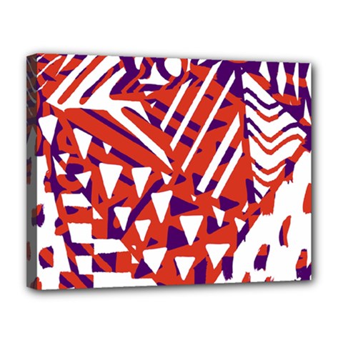 Bright  Memphis Purple Triangle Canvas 14  X 11  by Alisyart