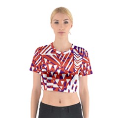 Bright  Memphis Purple Triangle Cotton Crop Top