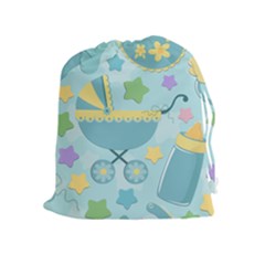 Baby Stroller Star Blue Drawstring Pouches (extra Large) by Alisyart