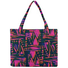 Bright Zig Zag Scribble Pink Green Mini Tote Bag