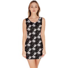 Butterfly Black Sleeveless Bodycon Dress