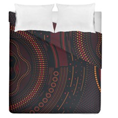 Creative Direction Illustration Graphic Gold Red Purple Circle Star Duvet Cover Double Side (queen Size)