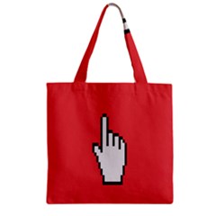 Cursor Index Finger White Red Zipper Grocery Tote Bag by Alisyart