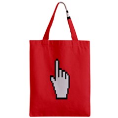 Cursor Index Finger White Red Zipper Classic Tote Bag by Alisyart