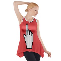 Cursor Index Finger White Red Side Drop Tank Tunic