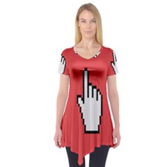 Cursor Index Finger White Red Short Sleeve Tunic 
