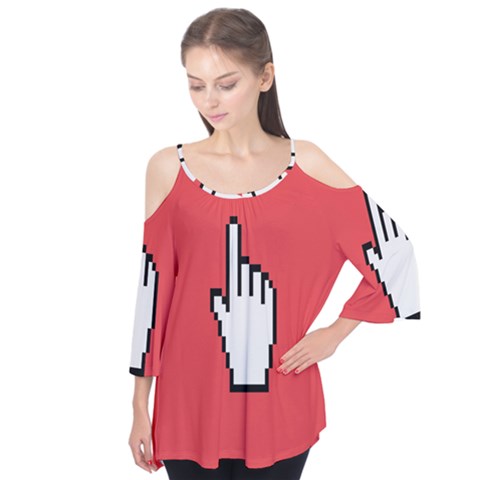 Cursor Index Finger White Red Flutter Tees by Alisyart