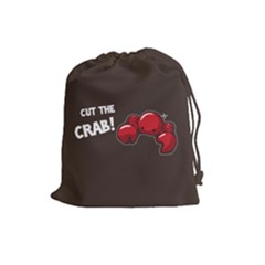 Cutthe Crab Red Brown Animals Beach Sea Drawstring Pouches (Large) 