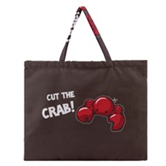 Cutthe Crab Red Brown Animals Beach Sea Zipper Large Tote Bag