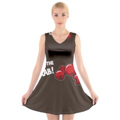 Cutthe Crab Red Brown Animals Beach Sea V-Neck Sleeveless Skater Dress