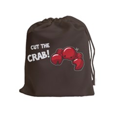 Cutthe Crab Red Brown Animals Beach Sea Drawstring Pouches (Extra Large)