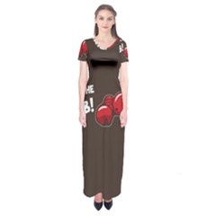 Cutthe Crab Red Brown Animals Beach Sea Short Sleeve Maxi Dress