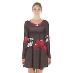 Cutthe Crab Red Brown Animals Beach Sea Long Sleeve Velvet V-neck Dress