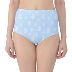 Circle Blue White High-waist Bikini Bottoms by Alisyart