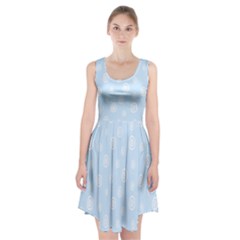 Circle Blue White Racerback Midi Dress