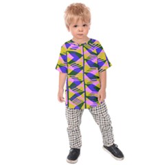 Crazy Zig Zags Blue Yellow Kids  Raglan Tee