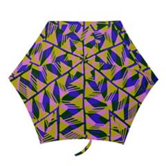 Crazy Zig Zags Blue Yellow Mini Folding Umbrellas