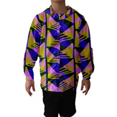 Crazy Zig Zags Blue Yellow Hooded Wind Breaker (kids)