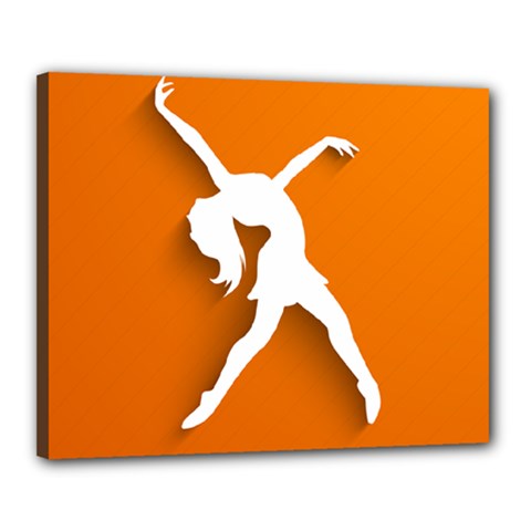 Dance Dancing Orange Girl Canvas 20  X 16 