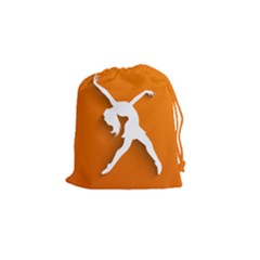 Dance Dancing Orange Girl Drawstring Pouches (small) 