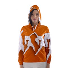 Dance Dancing Orange Girl Hooded Wind Breaker (women)