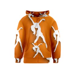 Dance Dancing Orange Girl Kids  Zipper Hoodie