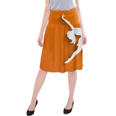 Dance Dancing Orange Girl Midi Beach Skirt by Alisyart