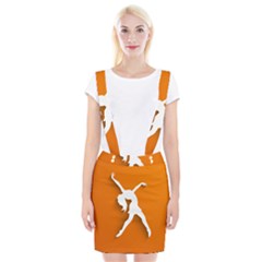 Dance Dancing Orange Girl Suspender Skirt
